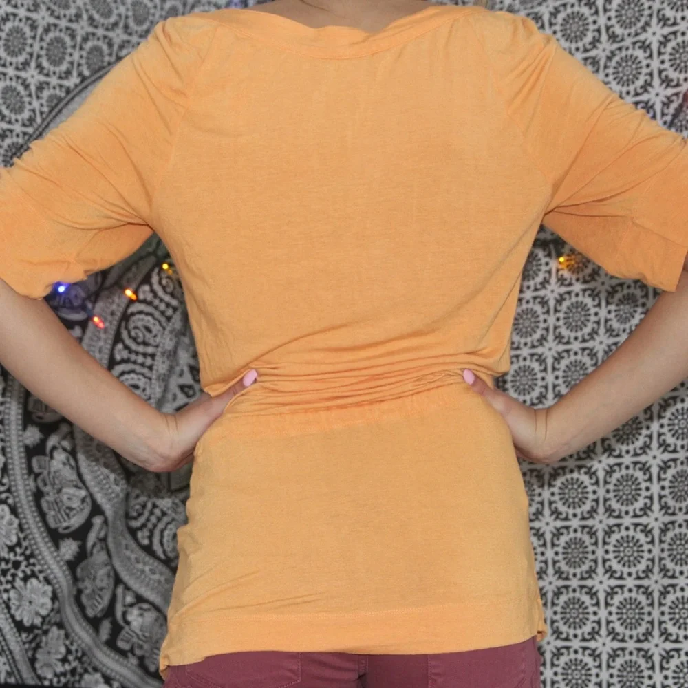 BCBGeneration XS Orange Shortsleeved Tunic Blouse Top - Picture 9 of 11